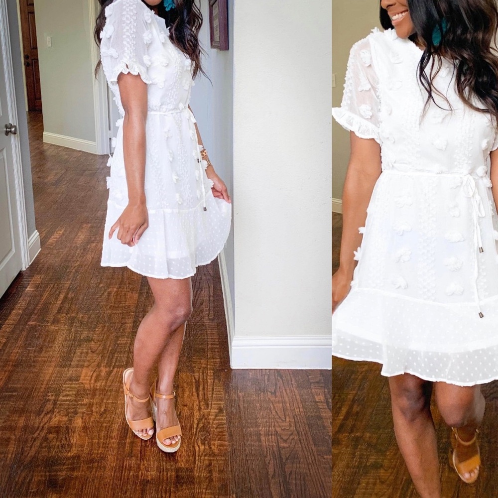 White Pom Dress (backorder until spring)